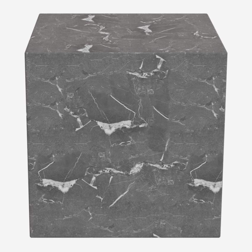 Mesa auxiliar cubo de mármol - Gris