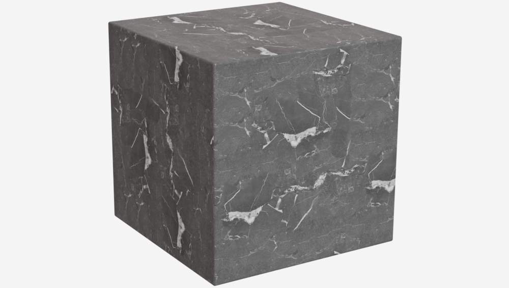 Table d'appoint cube en marbre - Gris