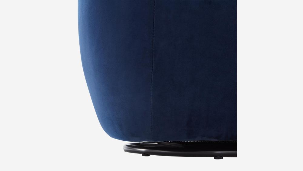 Fauteuil pivotant en velours - Bleu