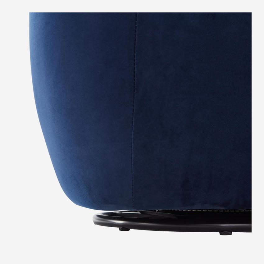 Fauteuil pivotant en velours - Bleu