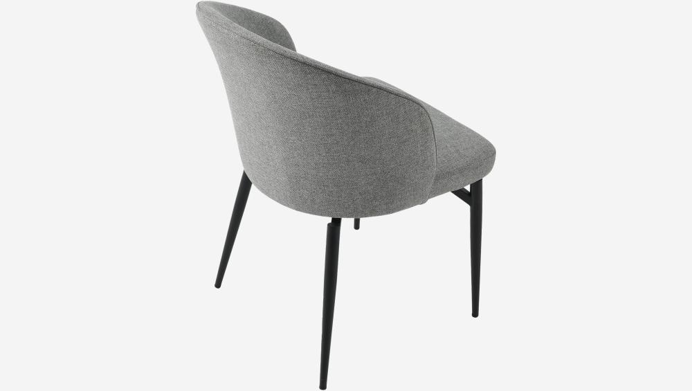 Lot de 2 chaises en tissu et métal - Gris