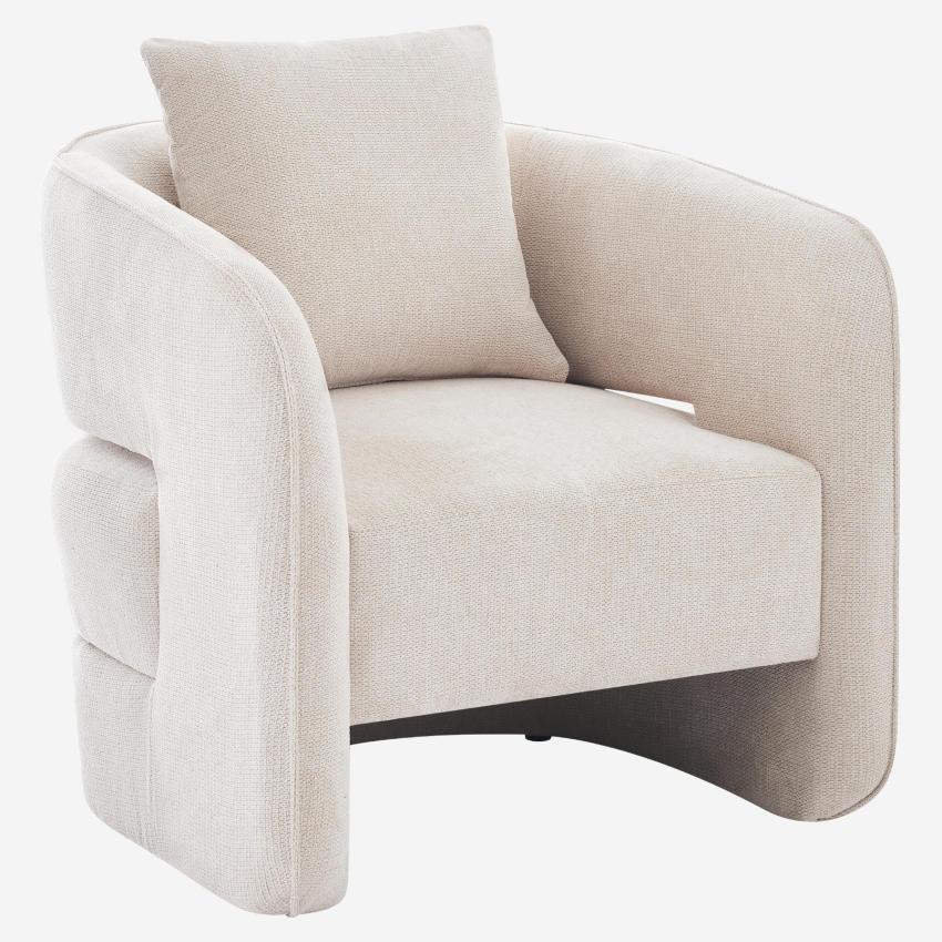 Fauteuil en tissu chenille - Beige