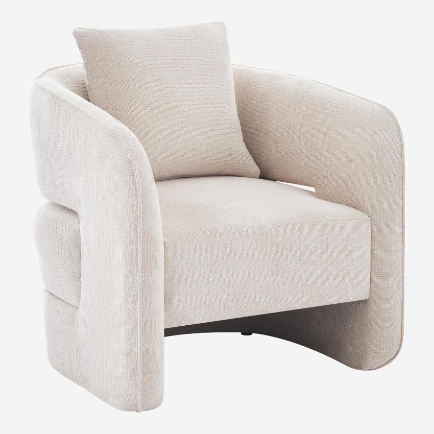 Fauteuil en tissu chenille - Beige