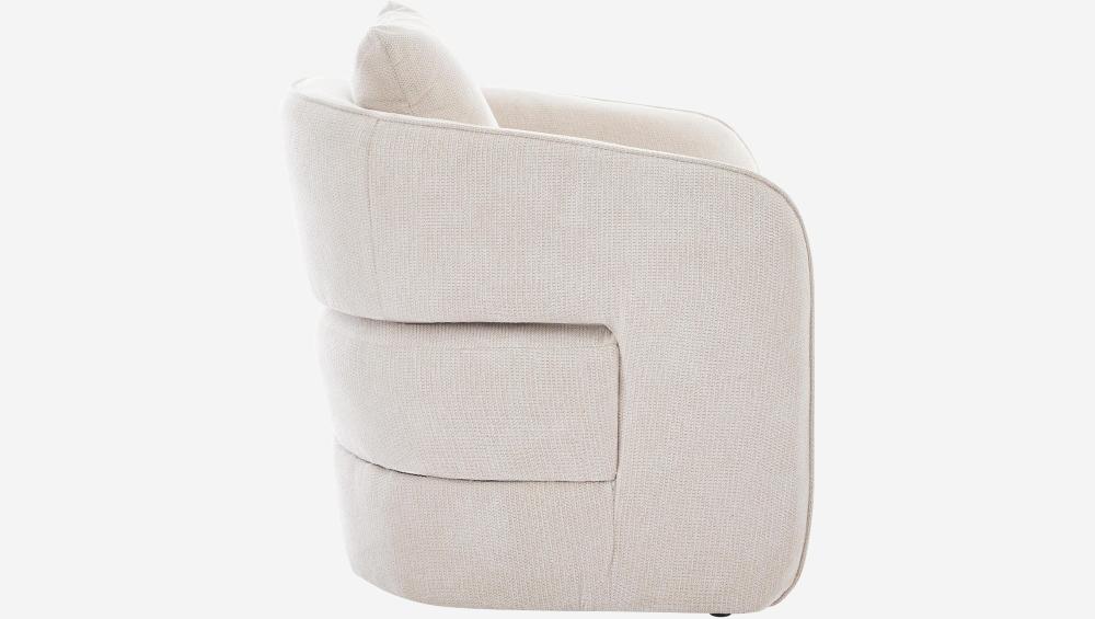 Fauteuil en tissu chenille - Beige