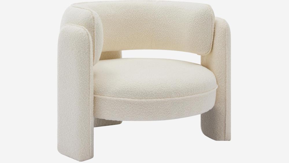 Fauteuil tripode en tissu bouclette - Blanc cassé