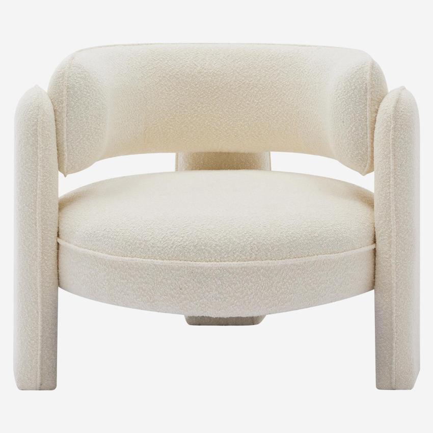 Fauteuil tripode en tissu bouclette - Blanc cassé