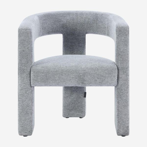 Fauteuil tripode en tissu chenille - Gris clair