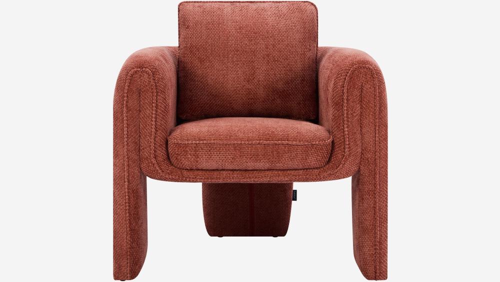 Fauteuil tripode en tissu chenille - Terracotta