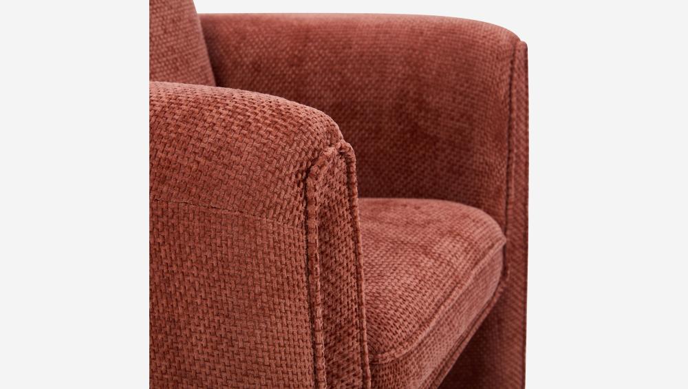 Fauteuil tripode en tissu chenille - Terracotta