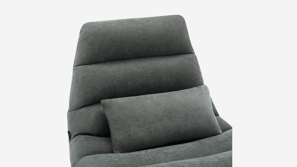 Fauteuil pivotant avec repose-pieds en tissu et métal chromé - Vert sapin