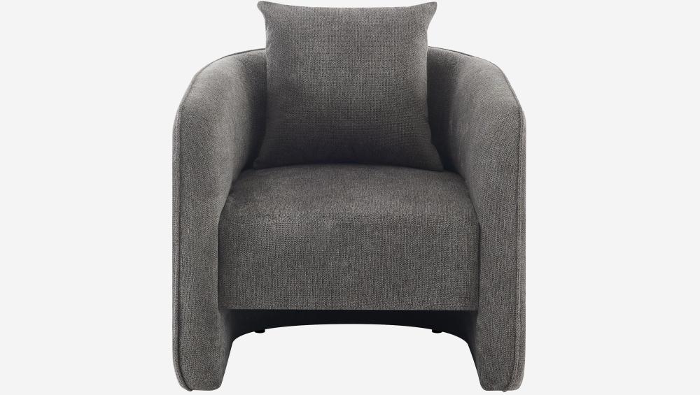 Fauteuil en tissu chenille - Gris foncé