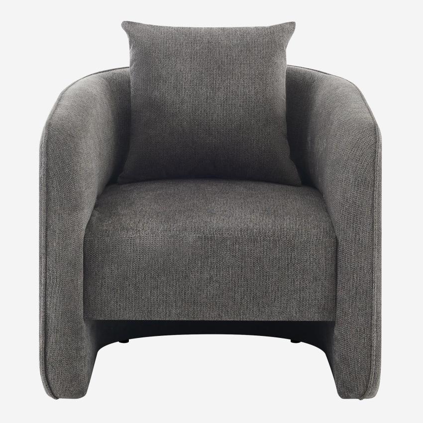 Fauteuil en tissu chenille - Gris foncé