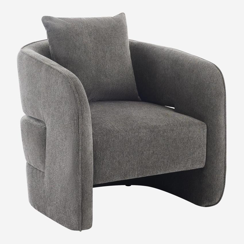 Fauteuil en tissu chenille - Gris foncé