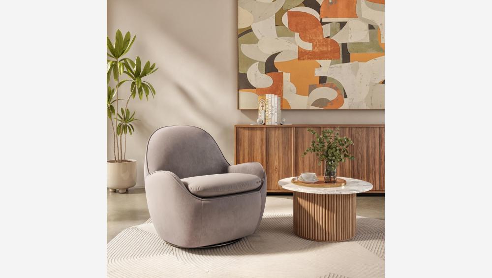 Fauteuil pivotant en velours - Gris