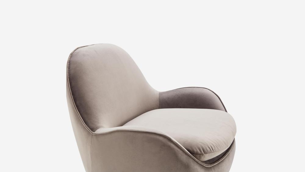 Fauteuil pivotant en velours - Gris