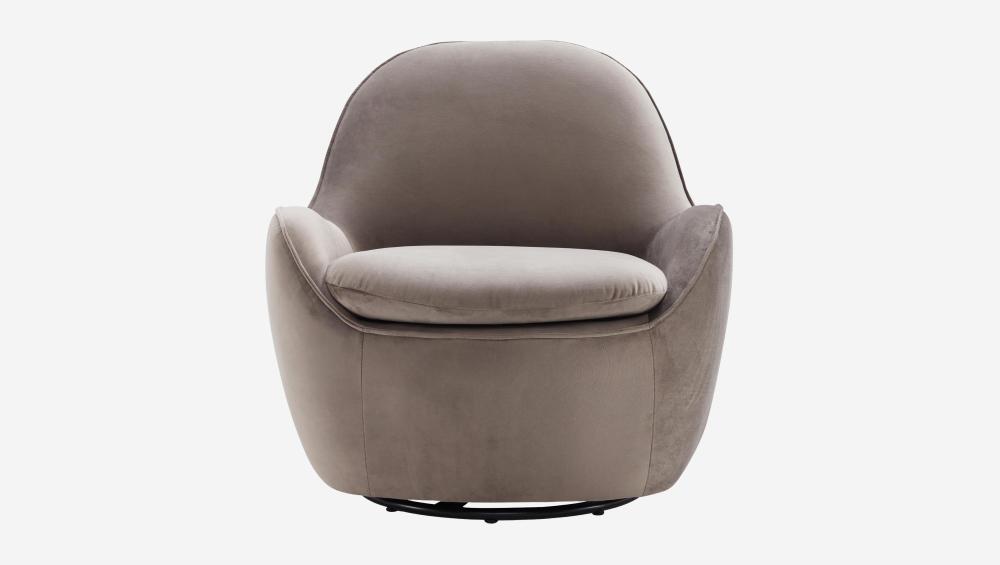 Fauteuil pivotant en velours - Gris