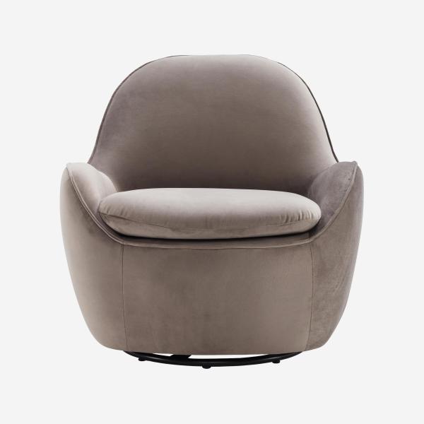 Fauteuil pivotant en velours - Gris