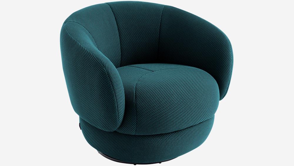 Fauteuil pivotant en tissu 3D - Bleu canard