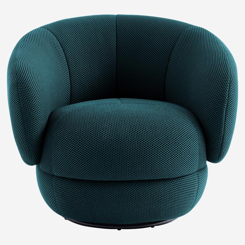 Fauteuil pivotant en tissu 3D - Bleu canard