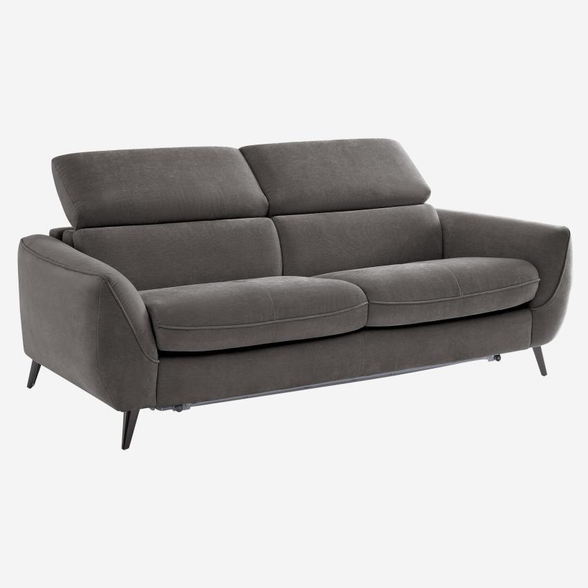 Canapé convertible 3 places en tissu - Gris anthracite