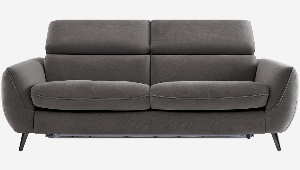 Canapé convertible 3 places en tissu - Gris anthracite