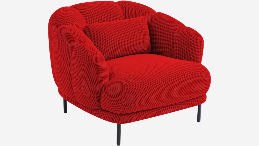 Fauteuil en tissu 3D et métal - Rouge et noir