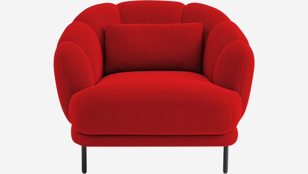 Fauteuil en tissu 3D et métal - Rouge et noir