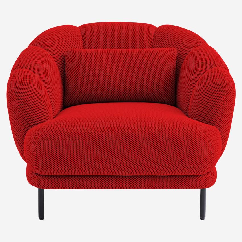 Fauteuil en tissu 3D et métal - Rouge et noir