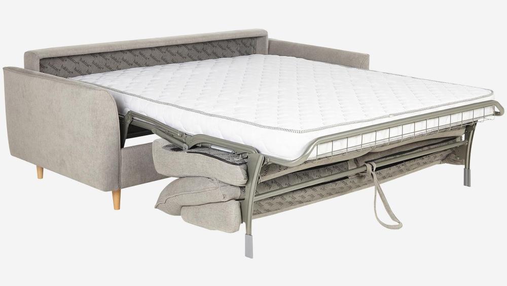 Canapé convertible 2 places - Couchage 140 cm - Matelas en mousse 14 cm - Tissu Lugano Gris