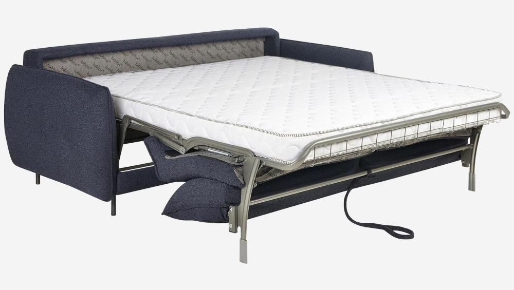 Canapé convertible 2 places - Couchage 140 cm - Matelas en mousse 14 cm - Tissu Tolfa Bleu marine