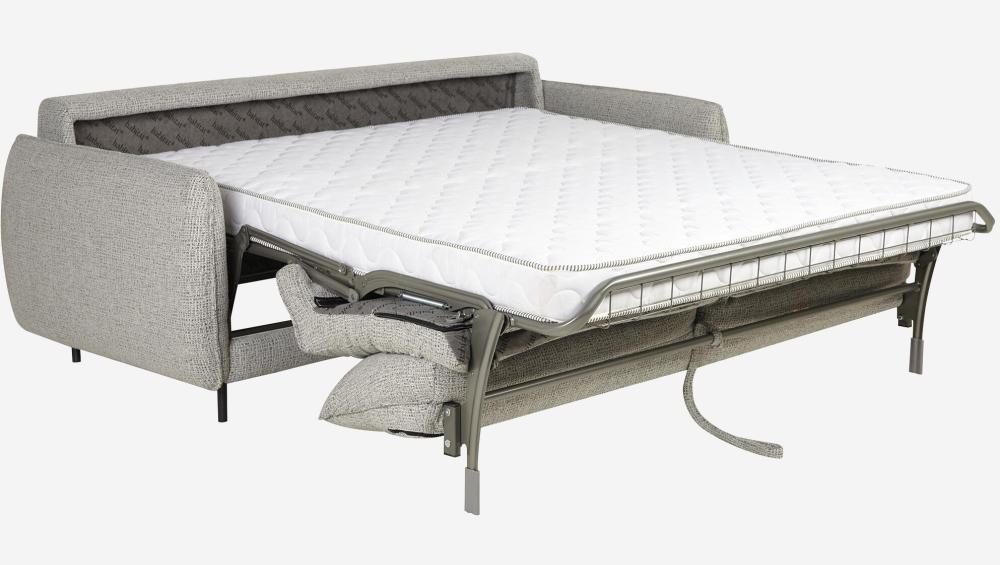 Canapé convertible 2 places - Couchage 140 cm - Matelas en mousse 14 cm - Tissu Teano Gris chiné