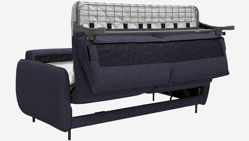 Canapé convertible 3 places - Couchage 160 cm - Matelas en mousse 14 cm - Tissu Tolfa Bleu marine