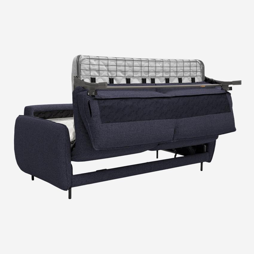 Canapé convertible 3 places - Couchage 160 cm - Matelas en mousse 14 cm - Tissu Tolfa Bleu marine