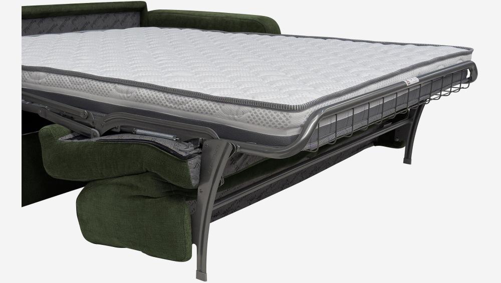 Canapé convertible 2 places - Couchage 140 cm - Matelas en mousse haute résilience 14 cm - Tissu Lipari Vert foncé