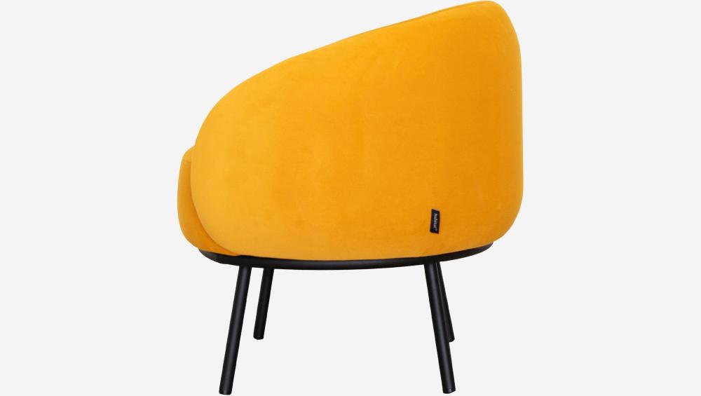 Fauteuil en velours et métal - Jaune ocre et noir - Design by Adrien Carvès