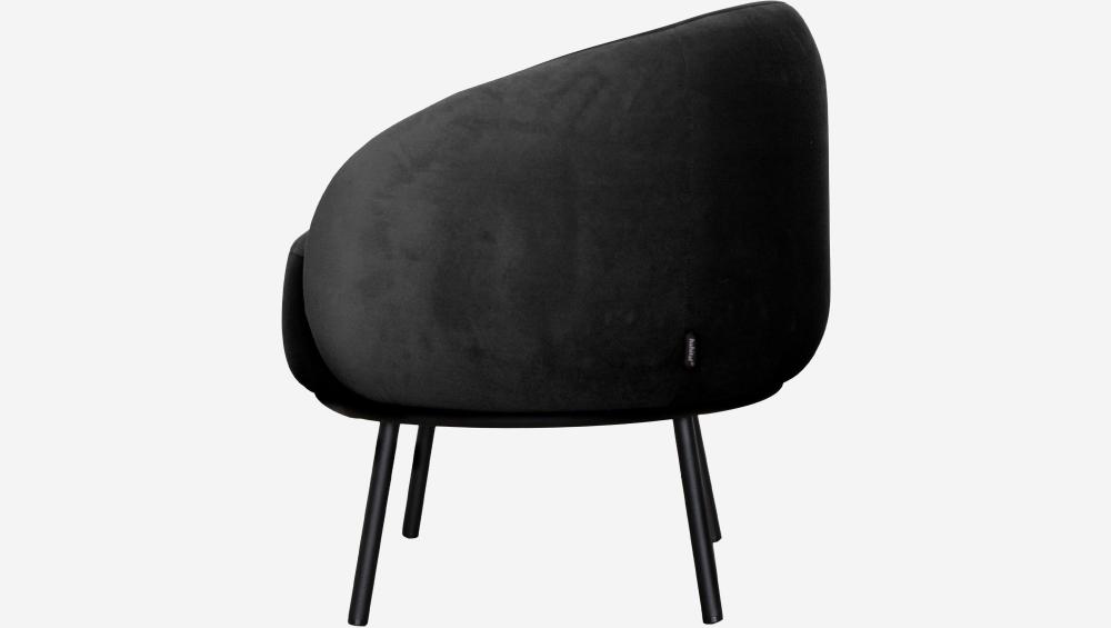 Fauteuil en velours et métal - Noir obsidienne - Design by Adrien Carvès