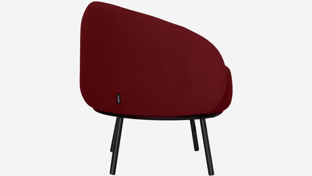 Fauteuil en velours et métal - Rouge cerise et noir - Design by Adrien Carvès