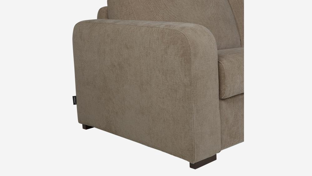 Canapé d'angle convertible - Couchage 140 cm - Matelas en mousse haute résilience 14 cm - Tissu Cerado Taupe