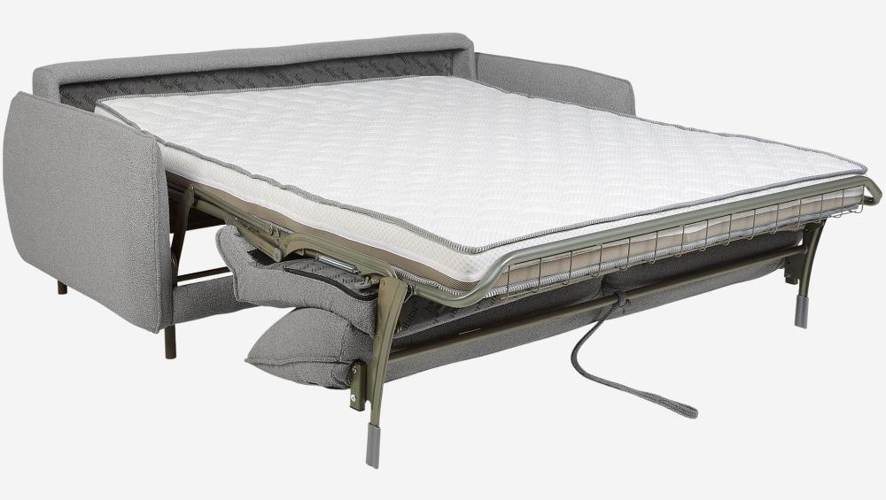 Canapé convertible 3 places - Couchage 160 cm - Matelas en mousse haute résilience 18 cm - Tissu Tolfa Gris