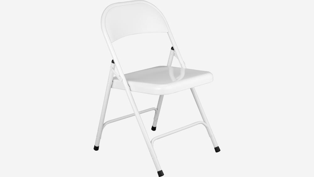 Lot de 4 chaises pliantes en acier laqué - Blanc