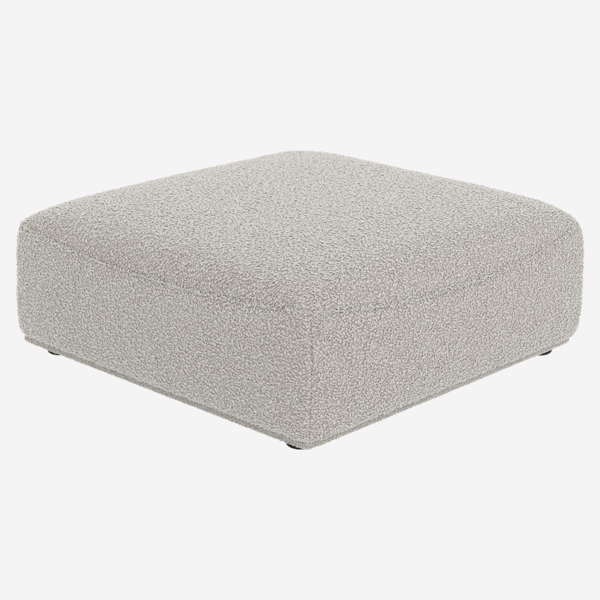 Repose-pieds en tissu bouclette - Gris perle