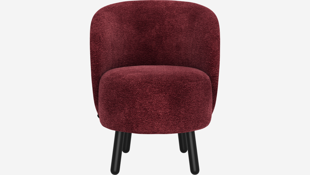 Fauteuil en tissu chenille - Bordeaux