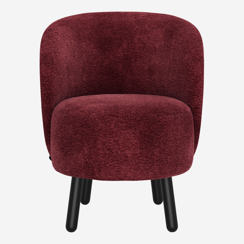 Fauteuil en tissu chenille - Bordeaux