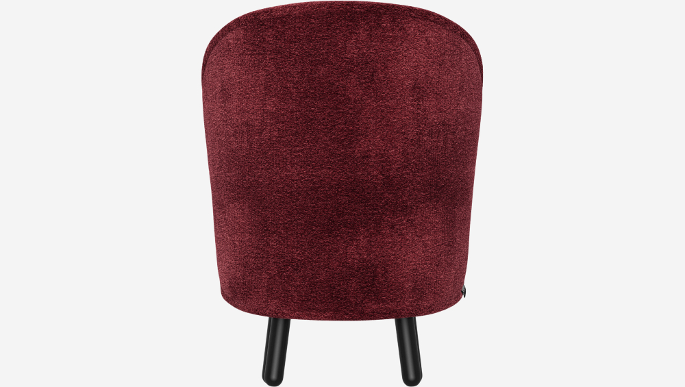 Fauteuil en tissu chenille - Bordeaux