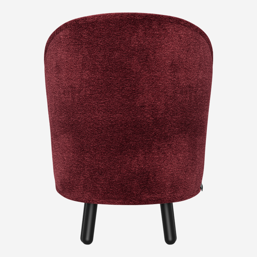 Fauteuil en tissu chenille - Bordeaux