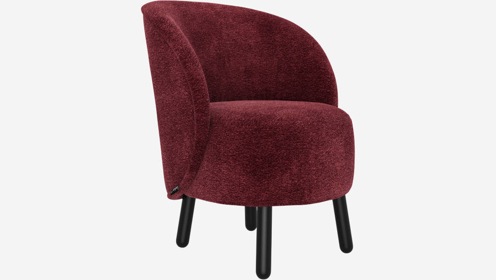 Fauteuil en tissu chenille - Bordeaux