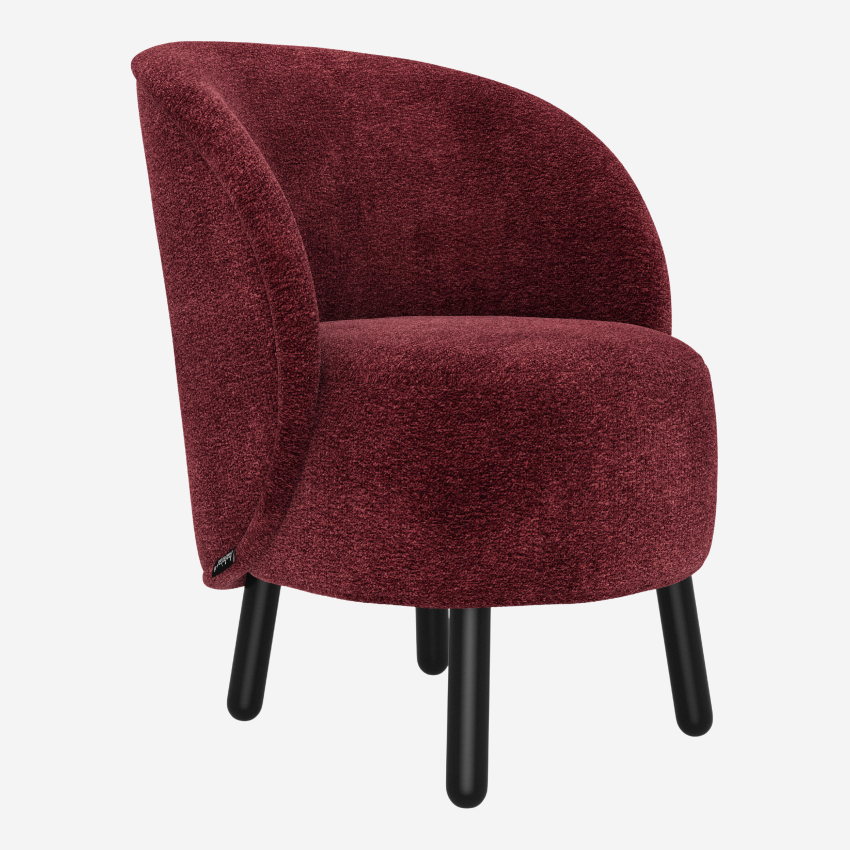 Fauteuil en tissu chenille - Bordeaux