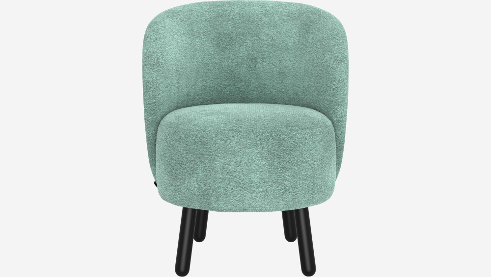 Fauteuil en tissu chenille - Bleu ciel