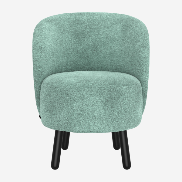 Fauteuil en tissu chenille - Bleu ciel