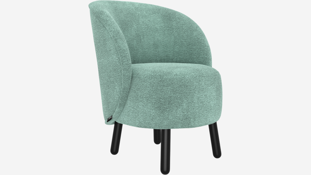 Fauteuil en tissu chenille - Bleu ciel